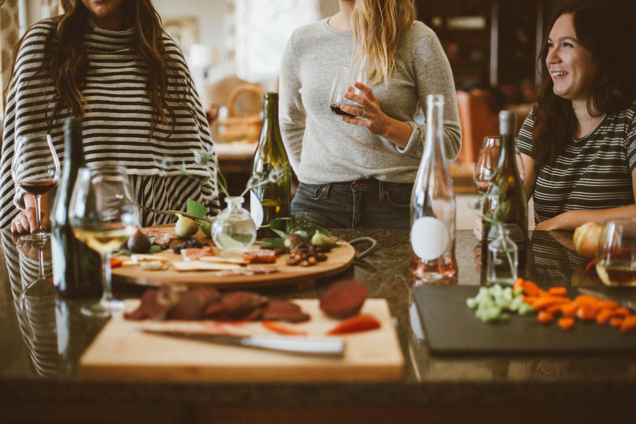 Friends at a wine party